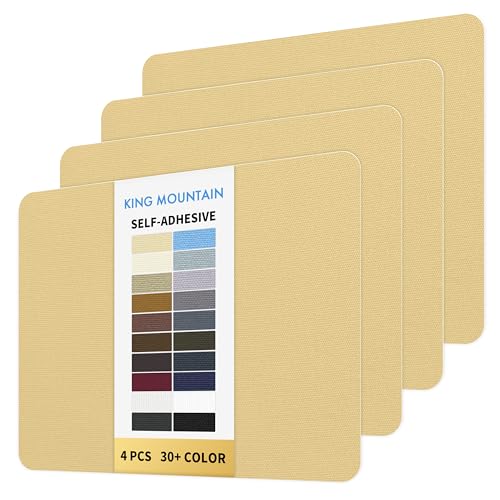 KING MOUNTAIN Canvas Repair Patch 9 x11 Inch 4 Pcs Self-Adhesive Waterproof Fabric Patch for Sofas, Tents, Furniture,Tote Bags, Car Seats (Beige-1) - color: Beige-1, size: Canvas-9"W×11"L-4pcs