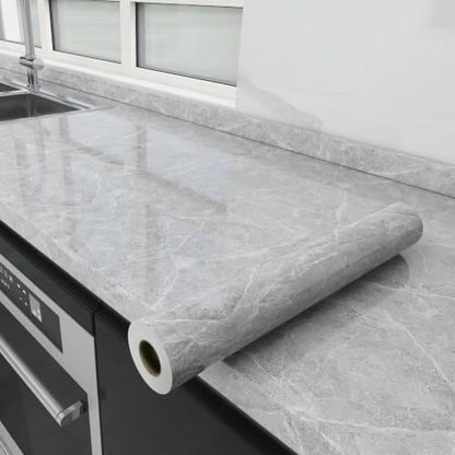 CAX Peel and Stick Wallpaper Light Gray Marble Contact Paper for Countertop - color: Light Gray, size: 23.6" x 118"