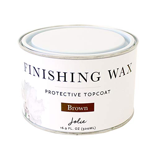 Jolie Finishing Wax - Protective topcoat Paint - Use on interior furniture, cabinets, walls, and accessories- Odor-Free,Non-Hazardous-Brown-500ml - color: Brown, size: 500 ml