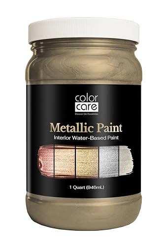 Metallic Paint – Satin Champagne, 1 Quart (Pack of 1) | Water-Based Low-Odor Paint for Walls, Fixtures, Furniture, Décor, Accents & Crafts - color: Champagne - Satin