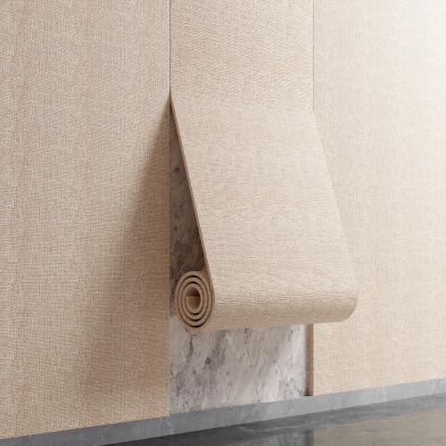 Yutianli 3D Wall Panel Peel and Stick Soundproof Foam Linen Wall Cloth Yellow 16.7"x118" Self-Adhesive Decorative Wallpaper Anti-Collision Wall Padding - color: Yellow