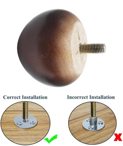 2 Inch Wooden Sofa Legs Solid Wood Furniture Replacement feet Walnut, Cabinet Legs/Desk/Sofa/Bookcase Foot DIY, with Mounting Plate & Screws Set of 4 - size: 2 inch Walnut