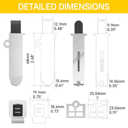 Onemake 2 Pack Soft Close Motion Damper, Smooth Slow Closing, Cabinet Buffer Adapter, Replacement Hardware, Hidden Concealed Mechanism for Overlay Hinges/Face Frame/Frameless/Compact Hinges, 35N