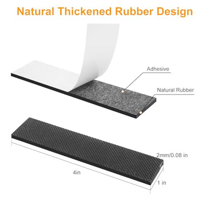 CHUNZEXI Non-Slip Furniture Pads, 12 Pack 1 x 4 Inch Sticky Rubber Strips - size: 4x1 inch 12 Rectangular
