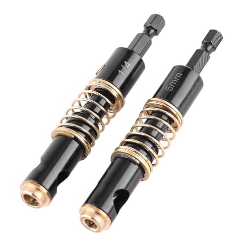 2Pcs Hinge Drill Bit, 5mm and 1/4'' Centering Bits, Steel Brass Self Centering Hinge Drill, 3.9x0.78in Cabinet Center Drills Bits for Door Window Shelf Pins Opening