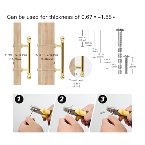YAGU 6 Pack Brushed Brass Kitchen Cabinet pulls 3 Inch(76mm) Hole Center Solid Satin Gold Dresser Drawer Handles Furniture Hardware for Cupboard Wardrobe Closet Vanity - color: Brushed Brass, size: 6 Pack, style: 3''/76MM Hole Center