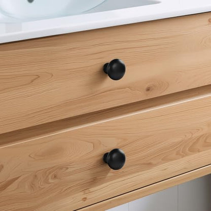 Lardmon 10 Pack Matte Black Round Cabinet Knobs 1.2 Inch(30.5mm) Dia. Mushroom Drawer Knobs Modern Single Hole Cabinet Pulls Solid Kitchen Knobs Cabinet Handles Kitchen Hardware for Dresser - color: Matte Black, size: 1.2 Inch Diameter, style: 10 Pack