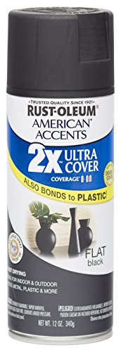 Rust Oleum 280711 American Accents Ultra Cover 2X Spray Paint, Flat Black, 12-Ounce - color: Flat Black