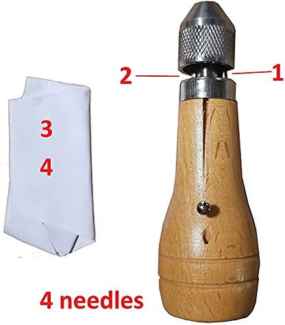 Swift Stitch Hand Sewing Awl Kit Leather Canvas Repair Saddles Coat Seat (Non-Waxed Beige Thread)