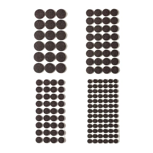 Felt Furniture Pads for Hardwood Floors 164 Piece, Furnigear Anti Scratches Felt Pads for Round Chair Feet Self Adhesive Chair Felt Pads Sliders Moving Your Furniture Smoothly, Brown - color: Brown - Round, size: Round Mix 164pcs