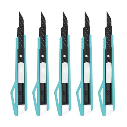 MANUFORE 5pcs 9mm Snap-off Knives with 30-Degree Precision Blade - size: 5pcs blue knife