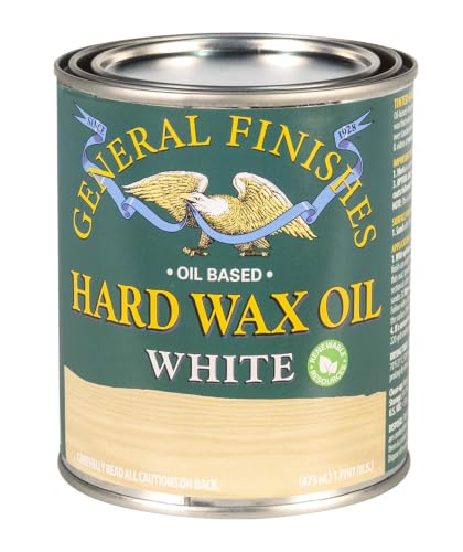General Finishes Hard Wax Oil, 1 Pint, White - color: White, size: 1 Pint