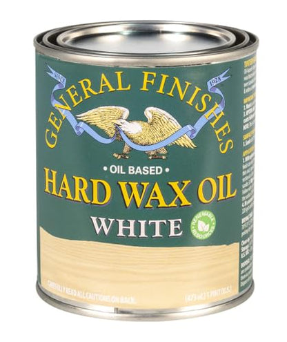 General Finishes Hard Wax Oil, 1 Pint, White - color: White, size: 1 Pint