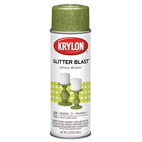 Krylon Glitter Blast Glitter Spray Paint for Craft Projects, Citrus Dream Green, 5.75 oz - color: Citrus Dream, size: 5.75 Ounce (Pack of 1)