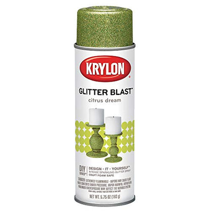 Krylon Glitter Blast Glitter Spray Paint for Craft Projects, Citrus Dream Green, 5.75 oz - color: Citrus Dream, size: 5.75 Ounce (Pack of 1)