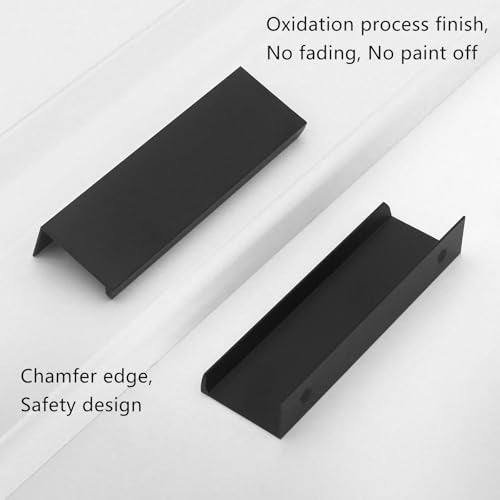 30 Pack Cabinet Handles Black Modern Drawer Pulls, Finger Edge Pull - color: 30 Pack, size: 3in(76mm) Hole Centers