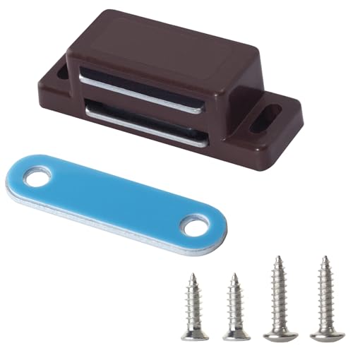 SDTWZW Magnetic Cabinet Door Catch, Brown, Pack of 4 - color: Brown