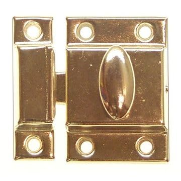 Van Dyke's Restorers Classic Stamped Steel Cabinet Latch Lock, 2 1/8" x 2 5/16", Polished Brass - color: Polished Brass