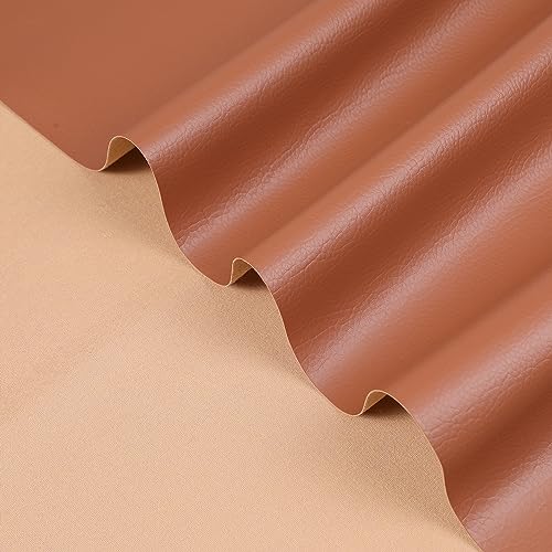 Marine Vinyl Upholstery Faux Leather Fabric, 1 Yard Brown - color: Brown, size: 1 Yard 55" x 36" (Pre-cut)