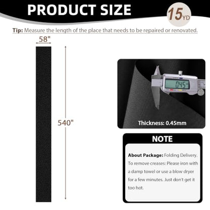600D Outdoor Upholstery Fabric 58” W Waterproof Canvas Fabric by The Yard - color: Black, size: 15 yard