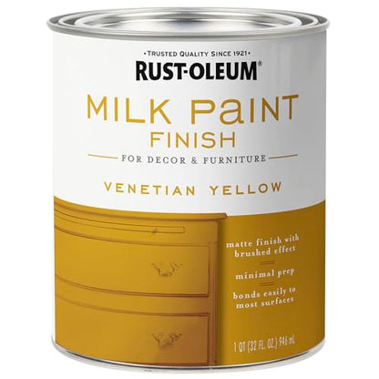 Rust-Oleum Venetian Yellow Milk Paint - color: Venetian Yellow, size: Quart