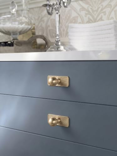 Goo-Ki Cabinet Knobs with Backplate, Champagne Bronze, 6 Pack - color: Champagne Bronze, style: Architectural Flute Style