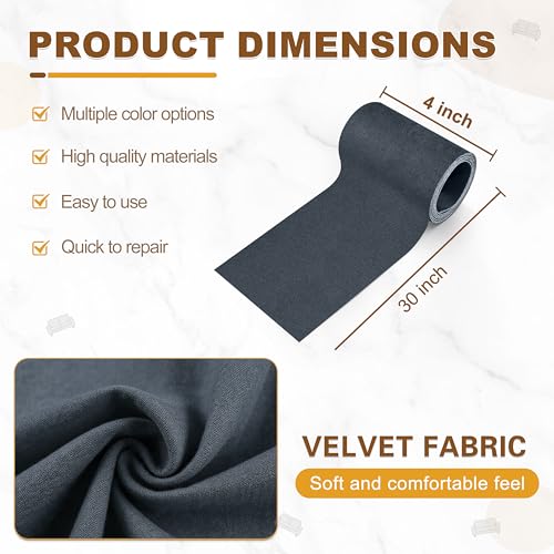 Velvet Repair Patch, Self-Adhesive Flannel Fabric Patch, Multi Colors, Microfiber Patch，Can be Used to Patch Sofas, Car Seats, Handbags, Jacket Holes and Tears (Dark Blue) - color: Dark Blue, size: 4" x 30"-2 ROLLS