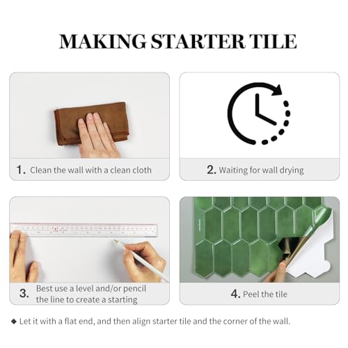 Alwayspon 10 Sheets 12" x12inch Emerald Green 3D Vinyl Backsplash Tiles, Self-Adhesive Peel and Stick Wall Tile Stickers Stick on Subway Tiles for Kitchen Bathroom Wall - color: Emerald Green