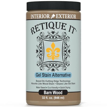 Water-Based Gel Stains by Retique It (32oz Stain, 35 Barn Wood) - color: 35 Barn Wood, size: 32oz Stain