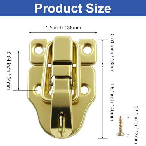 2-Pack Metal Toggle Latch, Gold - color: Gold