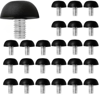 25Pcs 8mm x 1.25 M8 Adjustable Furniture Legs Feet, Stainless Steel Table Levelers Outdoor Screw in Leveling Feet for Patio Table, Chairs, Cabinet Desk and Stool - size: 25PCS