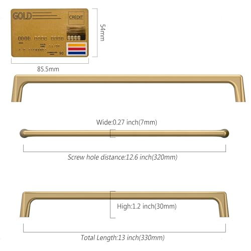 Amerdeco 10 Pack Champagne Bronze Cabinet Pulls 12.5" - color: Champagne Bronze, size: 12.5" hole center
