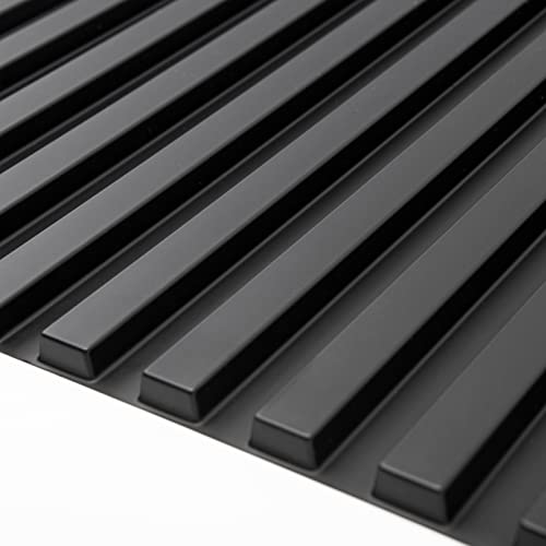 Art3d 3D Fluted Textured Slat Wall Panels, 19.7 x 19.7 in, 12-Pack, Black - color: Square - Black, size: 19.7 x 19.7in.
