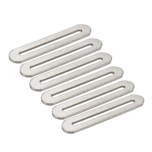Xiaoyztan 3.5 Inch Stainless Flat Bracket Adjustable Support 6 Pcs - color: Silver, size: Small
