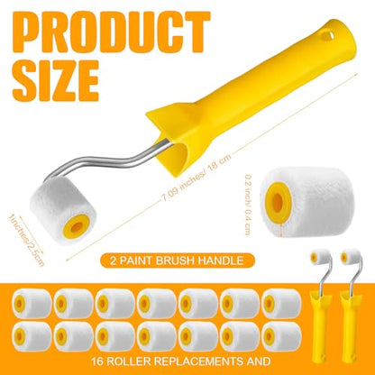 Honeydak 16 Pack Mini Paint Roller with Replacement Heads, 1 Inch - size: 1 Inch