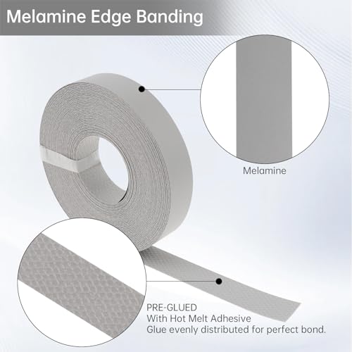 Melamine Edge Banding 3/4in x 50ft Adhesive Gray Veneer Edging