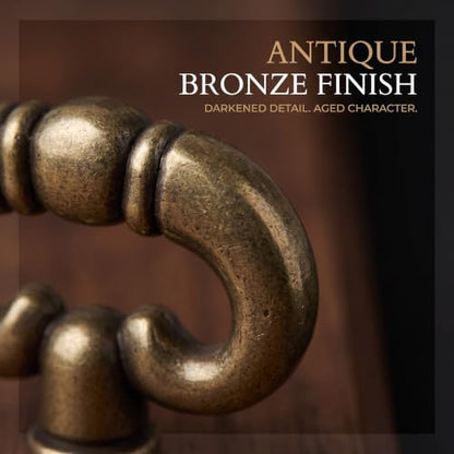 2 Pcs Antique Bronze Ring, Vintage Style Drawer Knob Ring with Back Plate Antique Black Bronze Drawer Pull Dresser Pull Cabinet Knob Kitchen Door Knob Hardware Cabinet Hardware