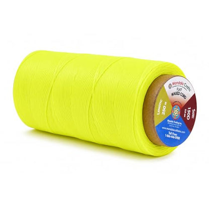 Mandala Crafts 150D 0.8mm Lime Green Flat Waxed Thread for Leather Sewing - color: Lime Green, size: Flat 150D 0.8mm 273 Yards