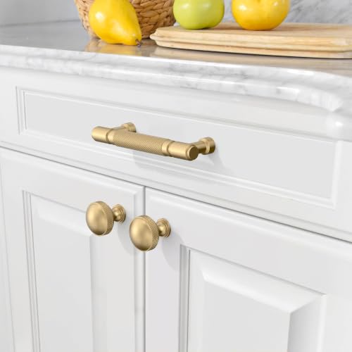 Amerdeco 10 Pack Champagne Bronze knurled Cabinet Pulls 4" - color: Champagne Bronze, size: 4" hole center