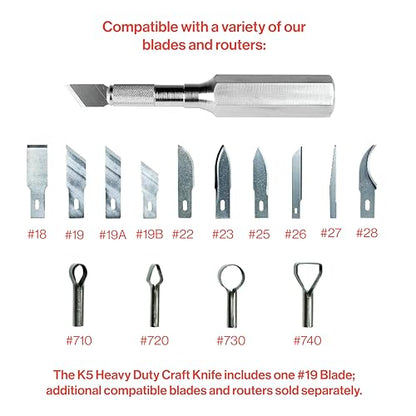 Excel Blades K6 Heavy Duty Metal Craft Knife, Hexagonal Aluminum Handle