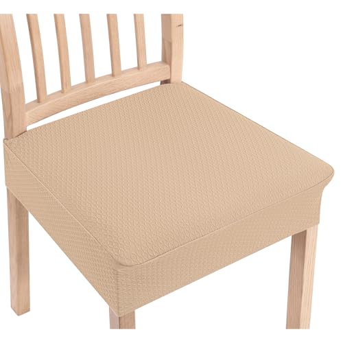 Smiry Stretch Jacquard Seat Covers for Dining Room Chairs Set of 2 - color: Khaki, size: Set of 2