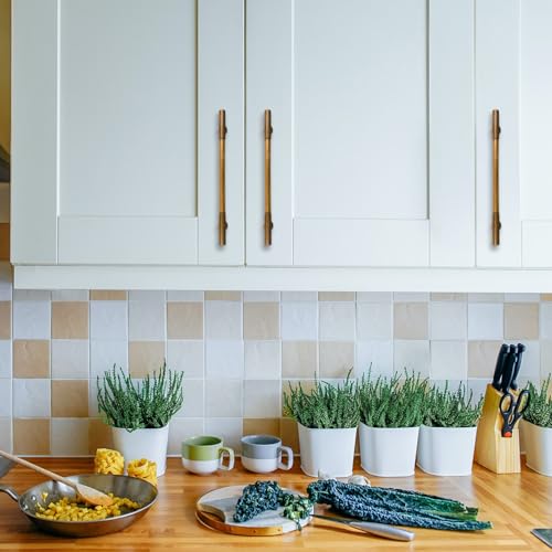 Asidrama 10 Pack 6.3 inch Antique Brass Kitchen Cabinet Handles - color: Antique Brass, size: 6.3" Hole Center