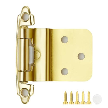 30 Pack 15 Pair Gold Cabinet Hinges, 3/8" Inset Semi-Concealed Hinges - color: Gold, size: 3/8" Inset
