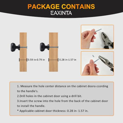 10 Pack Matte Black Cabinet Knobs, 1-1/4 Inch Zinc Alloy Knob - color: Matte Black