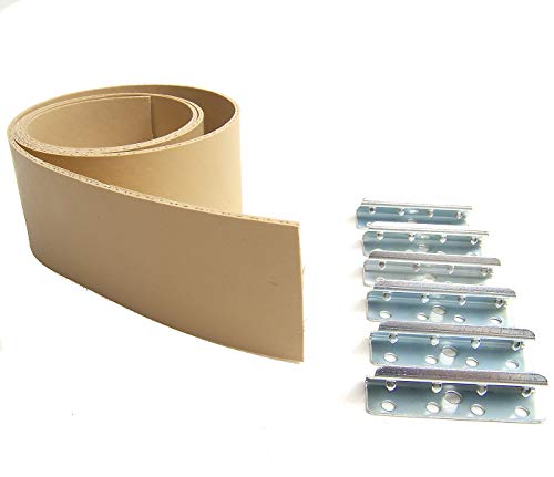 Rubberized Upholstery Webbing 2" Inch Width, Beige with Metal End Clips - Select The Quantity That You Need (by The Yard 36" Inches w/ 8 Metal End Clips)
