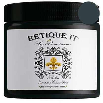 Retique It Chalk Furniture Paint by Renaissance DIY, 16 Fl Oz (Pack of 1), 07 Gothic Grey, 16 Ounce - color: 07 Gothic Grey, size: 16 Ounce (Pack of 1)