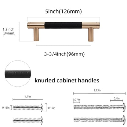 10 Pack 3.75 Inch Black and Champagne Bronze Cabinet Handles - color: Black And Champagne Bronze, size: 3-3/4'' Hole Center(96mm)