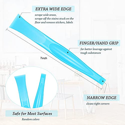 Honoson 6 Pcs Non-scratch Plastic Scraper Cleaning Tool, Blue Color - color: Blue Color
