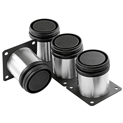 Stainless Steel Adjustable Furniture Legs 2.5 Inch - Silver, 4pcs - color: Silver, size: 2.5"