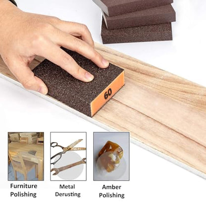 Tnisesm 6Pcs Sanding Blocks 60/80/120/180/220 Grits Sanding Sponge,for Drywall Wood Metal Washable & Reusable Sandpaper BlocksWashable and Reusable - size: 60/80/120/180/220 Grit